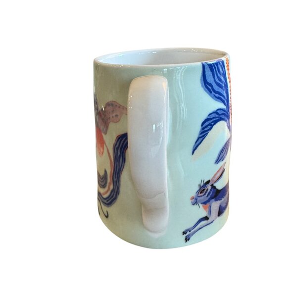 Anthropologie Sarah Gordon Bunny Mug 14.5 oz. Glazed Stoneware Woodlands Cottage - Picture 5 of 16